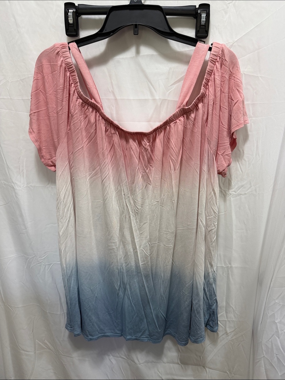 Lane Bryant Pink-to-Blue Ombre Off-Shoulder Crop Top